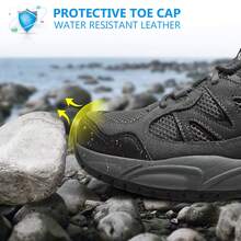 CAMEL CROWN Men's Lightweight Non-Slip Breathable Low-Top Hiking Shoes, Suitable For Outdoor Trekking, Hiking And Walking - Dark Grey - View 4