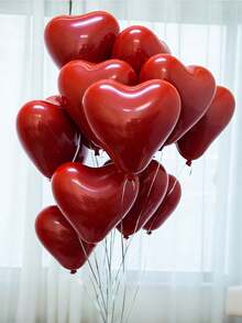20pcs 10-Inch Pomegranate Red Heart Shaped Latex Balloons, Suitable For Birthday Party Decoration, Valentine's Day Decoration, Proposing To Lover, Engagement Decoration, Wedding Decoration, Room Decoration, Outdoor Photography Props, Christmas Decorations, Christmas Home Decor