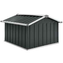 vidaXL Garden Robot Lawnmower Shed Storage House Patio Garage Galvanized Steel - Anthracite - View 5