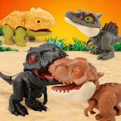 Set de juguetes de dinosaurios que muerden los dedos, 1/3/7/12 piezas de dinosaurios con múltiples articulaciones móviles que muerden los dedos, modelos de dinosaurios de colores vibrantes hechos de plástico duradero, juguetes de alivio del estrés y estimulación sensorial adecuados para niños y niñas, excelentes para juegos interiores/exteriores, juegos de fiesta, recompensas en el aula, rellenos de calcetines y regalos maravillosos para Halloween, Navidad, cumpleaños, Pascua y reuniones familiares.