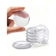 6pcs Clear Silicone Self - Adhesive Door Knob, Strongest Home Wall & Door Handle Stopper, Round Wall Shield Cushion, Quiet Wall Protector For Door Handle, Guard Door Bumper Silencer - 無色 - 查看 4