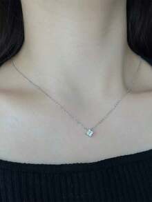 Shescity 1pc Minimalist White Flower Shaped 0.03 Micron Plated Pendant, Suitable For Women's Daily And Party Wear - 白色 - 查看 1