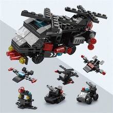 Bộ đồ chơi khối xây dựng hạt nhỏ 6 trong 1 Lele Brother, Xe vận tải quân sự, Pháo, Súng cối, Máy móc xây dựng, Trực thăng, Khối xây dựng lắp ráp sáng tạo, Đồ trang trí trong nhà, Đồ trang trí nhà cửa, Tháo rời thành 6 mảnh, Quà tặng sinh nhật hoàn hảo (Không có hộp quà) - Nhiều màu - Xem 10