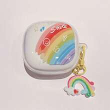 可爱彩虹笑脸吊坠，适用于 Redmi Buds 6 Lite 无线蓝牙耳机、Redmi Buds 5pro/6 Pro 蓝牙耳机保护套、Buds 5/6s/6/7s/Buds 6Play/4lite 保护壳，创意透明防摔少女风设计 - 彩虹笑臉+掛飾 - 查看 10