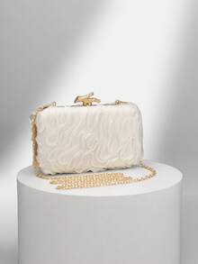 1件套 CHARM BAG 花卉派对手拿包，时尚斜挎包，闪亮奢华派对手提包，适合舞会礼服、毕业舞会礼服、约会之夜、婚礼，也可作为生日礼物。婚礼手拿包，派对包，节日派对礼服、晚礼服和亮片礼服的完美搭配。 - 白色 - 查看 2