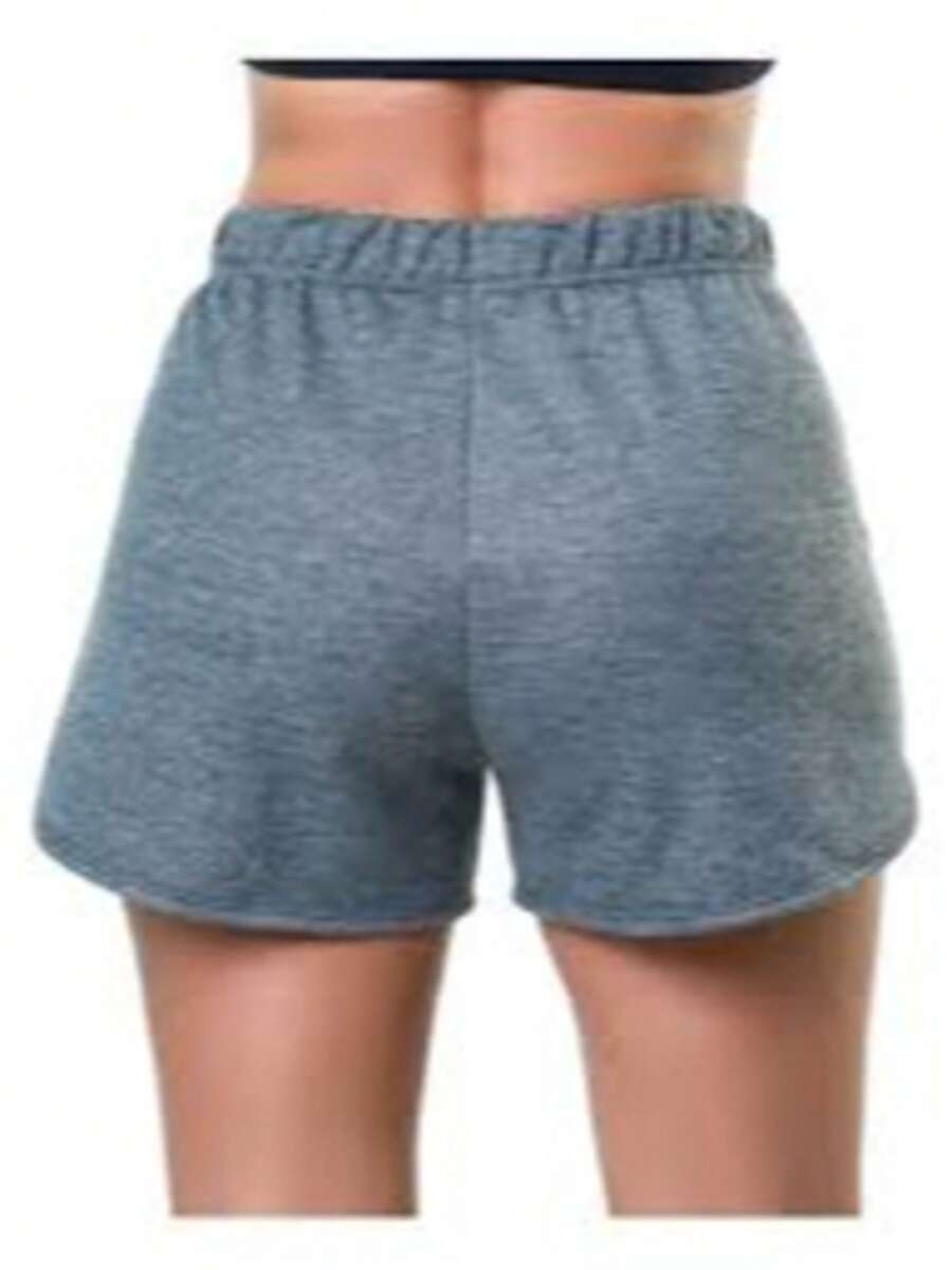 Plain Ribbed Shorts – Versatile Look - Gris - Voir 1