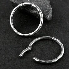 1只5毫米4克不锈钢圆形耳环，时尚纹理耳塞耳廓扩张器身体穿刺饰品 - 1528 - 查看 17