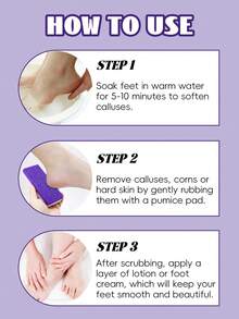 3pcs Purple Callus Remover, Polyurethane Foot Stone For Family Pedicure, Foot Pumice And Scrubber For Effective Volcanic Stone Foot Care, PU Material Scrubber For Removing Calluses And Rough Heels Safely And Easily, And Professional Exfoliating Stone Foot And Hand Body Care-Foot Hard Skin Rubbing Board