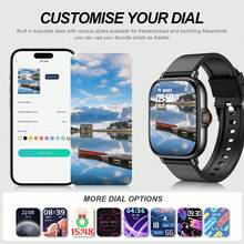 1.83" Multi-Function Smart Watch (Calling/Dialing), With SMS, Call Function, Built-In Sports Modes, Pedometer, Music Player, Suitable For Holiday Gifts