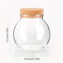 Storage Container, 500 Ml/16.91 Oz, Round Glass Storage Jar With Cork Lid, Leak-Proof And Reusable Food Storage Box, For Coffee, Tea, Spices And Dry Foods, Kitchen Organizer And Storage, Kitchen Accessories - Clear - View 6