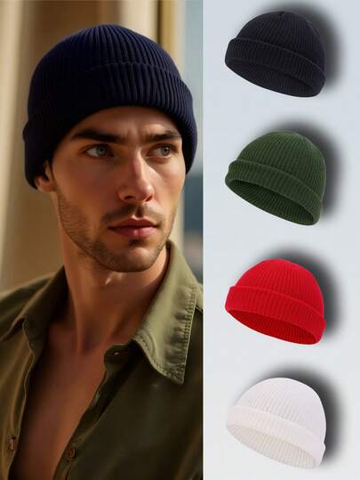 2PCS Retro-Inspired Knitted Bucket Hat With A Rounded Crown, Featuring A Minimalist Solid-Colour Design. Lightweight For Comfortable Wear, With Stretch Fabric That Won't Constrict The Head. Suitable For Streetwear, Outdoor Pursuits, Commuting, And Travel.