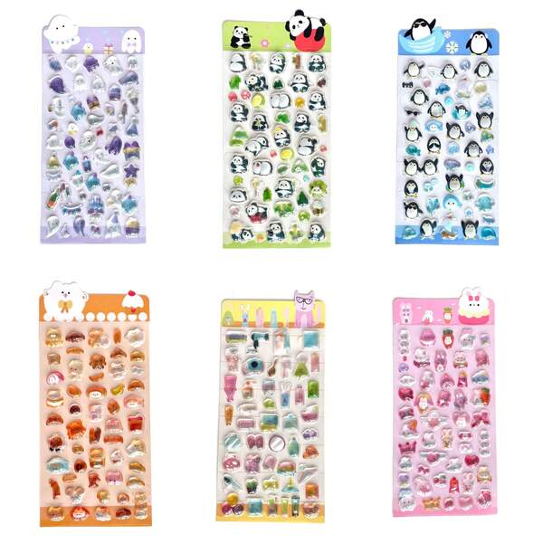 3D Stereo Stickers, Children's Creative Cartoon Glitter Crystal Stickers, Fun Embossed Stickers, Decorative Diamond Stickers, Embossed Stereo Stickers, Panda & Penguin Stickers, Christmas Small Gifts