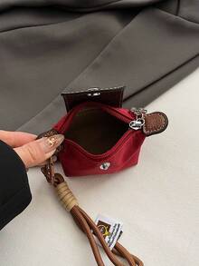 Neue Damen PU-Leder Platin Mini Anhänger Tasche, modische vielseitige Schlüsselanhänger Anhänger Tasche Mini Beutel Anhänger Anhänger Kette Mini Handtasche Schlüsselanhänger Beutel Anhänger Anhänger Geschenke für Damen Handyzubehör