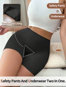 Women's Seamless Shaping Briefs, Dress Lining Shapewear Shorts, Tummy Control Butt Lifting Panties - Black - View 4