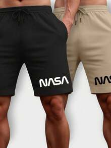 Kit 2 Men's Bermuda Shorts Gym Sweatshirt With Pocket Comfortable Summer Sports Street Comfortable P M G GG G1 G2 G3 Fast Delivery - 黑色-米色 - 查看 2