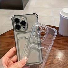 透明TPU保护壳，带卡槽，兼容 17、 17 Pro Max、 16、 16 Pro Max、 15、 15 Pro Max、12 Pro Max、13 Pro Max、14 Pro Max、13、14、11、12 Pro、14、 XS8P、78GES2、A56、A55、A36、A13 4G、A22、A21S、A51 4G，国际版，非国内版 - 黑色 - 查看 7