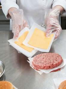 50pcs Round Parchment Paper Sheets,Non-Stick Waterproof Oil Proof Meat Wrapping Paper Squares,White Paper, Hamburger Paper, Round Food Mat Paper, Oil-Absorbing And Oil-Proof Paper, Non-Stick Food Paper, Healthy Baking Paper - Multicolor - View 1