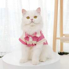 Pets, Cats, Dogs, Dog Clothes, Puppy Dog, Chihuahua Dog Clothes, Kitty Supplies, Dog Shirts, Striped Dog T-Shirts, Long Sleeve Puppy Clothes Suitable For Small To Medium Dogs And Cats, French Bulldog, Dachshund, Yorkshire Terrier Dog Fashion Apparel, Classic Breathable Cute Striped Polo Shirt, Suitable For Summer And Autumn - Pink - View 5