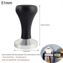 51/58mm 咖啡压粉器，带木柄，平底压粉器，适用于 51/58mm 咖啡手柄