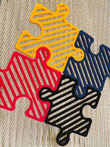 1pc Puzzle-Style Heat Insulation Mat, Interlocking Placemat, Heat Resistant Pad - Multicolor - View 7