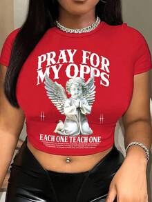 2025 LC LC Women Summer Casual Print Cropped-Shirt PRAY MY OPPS EACH ONE TEACH ONE It Provides Comfort And Strength In Times Of Adversity, Offering Hope And Reassurance It Fosters A Sense Of Gratitude, Reminding Us Of Blessings We Often Overlook Through Prayer, We Find Peace Amidst Chaos, And Clarity Amidst ConfusionCotton Shirthalloween Costumes,Thanksgiving Clothing, Clothing Autumn And Winter,Male And Female Neutral Short Sleeves,Clothes Plus Size,Sweatshirt,Clothes Women, - 黑色 - 查看 6