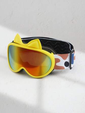 可拆卸兔耳滑雪镜，适合青少年，休闲时尚男女通用冬季运动防护眼镜