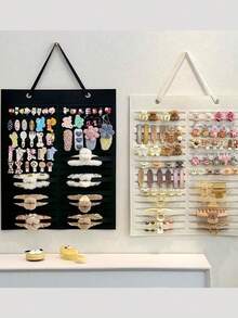 1个毛毡发夹收纳袋，壁挂式，简约公主风发饰收纳袋 - 彩色 - 查看 3