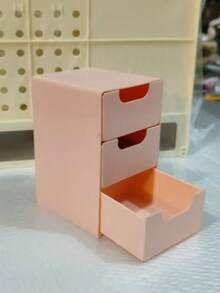 1 件白色塑料桌面收纳盒，经典可堆叠储物抽屉，适用于办公用品、珠宝、化妆品 - 节省空间的桌面配件，适合宿舍使用，书桌和抽屉整理器，用于家庭储物