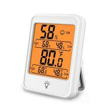 Termómetro Higrómetro Digital para Interiores con Retroiluminación, Imán y Pantalla LCD, Monitor de Temperatura y Humedad de Montaje en Pared, ℃ ℉   Conmutable, Registros Mínimos y Máximos para Hogar - blanco - Ver 13