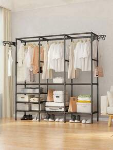 1pc Multifunctional Floor Standing Wardrobe, Coat Rack, Storage Shelf, Shoe Rack, Sturdy, Fashionable, Easy To Assemble And Disassemble, Portable, Suitable For Bedroom, Living Room, Office, Study Room, Holiday Gift, Christmas Gift, Children's Gift - Multicolor - View 13