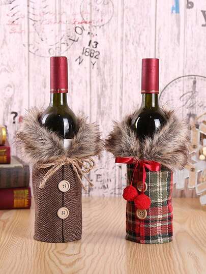 1 Set Of Red Wine Decoration Set For Couples, Valentine's Day Red Wine Decoration, Table Decoration, Red Wine Decoration For Family And Friends Gatherings, Valentine's Day Gift, New Year's Gift, Christmas Decoration, Christmas Gift, Red Wine Decoration Set Christmas Christmas Decorations Christmas Pajamas Christmas Gifts Christmas Decor