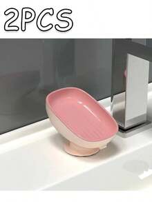 Leichte und luxuriöse Seifenaufbewahrungsbox, mit starken Saugnäpfen, die stabil und langanhaltend sind, und einem integrierten Ablaufdesign, geeignet zum Aufbewahren von Seife im Badezimmer