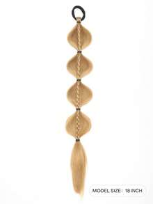 Synthetic Braided Ponytails Hair Extensions For Kids With Elastic Hair Band Hairpieces Natural Black/ Brown Fake Hair1pcs