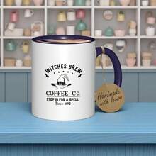 1pc Witch Coffee Mug - Halloween Witch Hat & Cauldron Design, Durable Ceramic Cup With "Come Have A Spell" Quote, Dishwasher , Perfect Gift For Halloween, Christmas, Birthday, Thanksgiving, Mother'S Day, Home & Office Use, Halloween Decorations - 黑色 - 查看 7