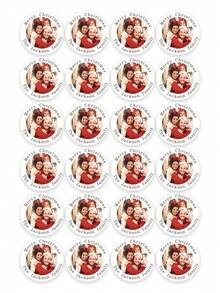 Customized Christmas Stickers Family Name & Photo/Text - Round Glossy Semi-Gloss Labels For Family Photos, Names, Birthdays, Graduations - Bulk/Single Use Holiday Party Gift Decals (Dd Your Own Picture) - Multicolor - View 10