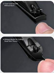 Bộ dụng cụ làm móng tay và móng chân chuyên nghiệp 12/26 món, bộ kìm cắt móng, dụng cụ chăm sóc móng bằng thép không gỉ kèm hộp đựng du lịch, màu đen. - màu đen - Xem 2