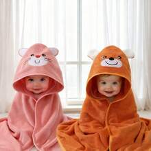 2pcs New Soft Hooded Baby Bath Towels, Soft & Comfortable, Cartoon Design, Super Absorbent Ultra-Fine Fiber Infant Towels, Can Be Used As Stroller Cover, Newborn Blanket, Children Hooded Towel. Suitable For Shower, Swimming, Beach, Home And Other Scenarios. Suitable For 0-3 Years Old Infants And Toddlers, Great Gift Choice For Halloween, Christmas - Multicolor - View 11