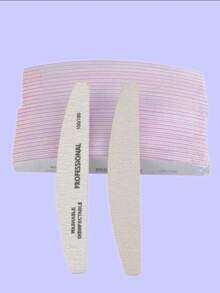 5片装月牙形100/180目木质指甲锉，双面砂纸指甲抛光块，可水洗重复使用，适用于天然指甲，家用和美甲沙龙均可使用。 - 灰色 - 查看 7