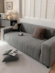 1 件提花纯色弹力全覆盖沙发套，简约风格，宠物友好型防滑防脏防刮，适合所有季节，可机洗，节日和家居装饰沙发保护套 - 深灰色 - 查看 6