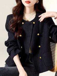 Women Jackets - Navy Blue - View 3