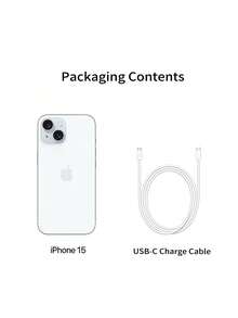 Apple آيفون 15 سعة 128 جيجابايت، شريحة A16 Bionic، أداء قوي، شريحة مزدوجة 5G، اتصال عالي السرعة، منفذ USB-C للشحن المريح، وتأثيرات إضاءة بورتريه للتصوير الذكي (النسخة الصينية، بدون شريحة esim) - الأزرق - مشاهدة 8