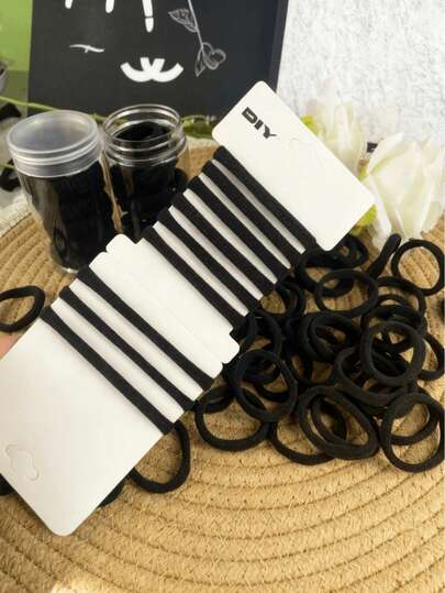 10/50/100/150 piezas Lazos de pelo elásticos de gran tamaño, Lazos de pelo negros para mujeres, hombres y niñas, Lazos de pelo sin costuras, Bandas elásticas, Gruesos, Pesados, Para cabello rizado sin daños, Gran cantidad de lazos de pelo elásticos de alta resistencia que no se aprietan, No se rompen fácilmente, Un accesorio imprescindible para el ocio diario en el hogar de las niñas, Tocados, Sujetadores de coleta, Bandas de goma para el cabello, Scrunchies, Cuerdas para el cabello