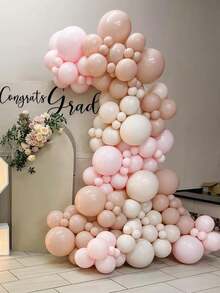 130pcs Pink Blush Beige Balloon Garland Arch Kit Kids Girl Baby Shower Decoration Birthday Party Baptism Christening Wedding Decor - As Picture - View 1