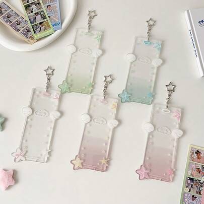 Transparent Angel Wings Acrylic 4-Frame Card Holder, 4-Grid Acrylic Idol Fandom Hanging Accessory