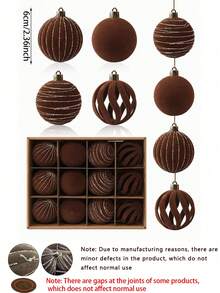 12 quả cầu Giáng sinh màu nâu phủ nhung, lý tưởng để trang trí cây thông Noel, cửa sổ, tạo không khí lễ hội, phù hợp cho mùa đông kỳ diệu, năm mới, cây thông Noel, đồ dùng lễ hội, trang trí nhà cửa, trang trí phòng, trang trí cây thông Noel, điểm nhấn trang trí nhà trong nhà và ngoài trời, trang trí bàn Giáng sinh. - Nhiều màu - Xem 9