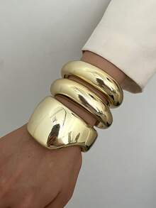 6/3pcs Set Vintage Exaggerated Luxurious Gold Resin Bangle Bracelet Set, Suitable For Women's Daily, Party, Date, Wedding, Festival Wear, Stackable, Perfect Gift