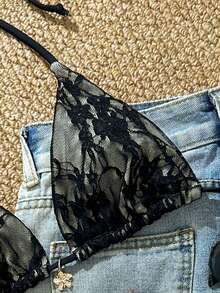 Bộ bikini ren đen gợi cảm, quần bơi buộc dây bên hông, đồ bơi thường ngày thanh lịch, hoàn hảo cho kỳ nghỉ biển, tiệc bể bơi và những chuyến đi chơi mùa hè. - Nhiều màu - Xem 5