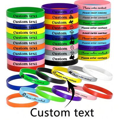 Customized Laser Engraved Silicone Wristband - Personalized Solid Color Rubber Bracelet Bulk Supply, Laser Engraved Bracelet, Bulk Supply Sports Wristband, Event Party Accessories, Customized Text Bracelet, Wedding Favor ,Forever Love, Class Of 2026