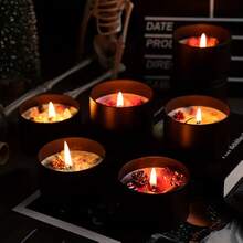 Bộ lọ đựng nến đen 47 món, lọ đựng nến mờ 4 oz có nắp, thích hợp để làm nến, trang trí nhà cửa, đồ thủ công DIY và đựng đồ nhỏ, bao gồm 6 lọ đựng nến rỗng, 6 giá đỡ bấc, 15 bấc nến và 20 miếng dán. - màu đen - Xem 6