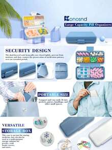 Portable Pill Storage Box Moisture Proof Pill Organizer For Men And Women Travel Essentials Cruise Essentials Dorm Essentials Daily Pill Box To Hold Vitamin Medicine Medication And Supplement PP Pill Container First Kit Medical Bag For Travel Home Camping Outdoor Hiking Hunting Back To School Medicine Bag Pill Case Pill Containers Hospital Bag First Aid Kit Medicine Organizer Medicine Storage Bag Vacation Essentials - Multicolor - View 4